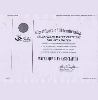 Water quality certificate